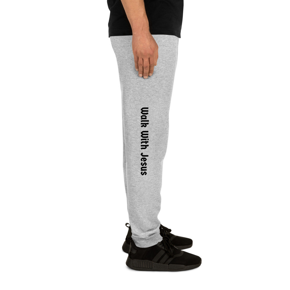 Walk With Jesus Grey Unisex Joggers