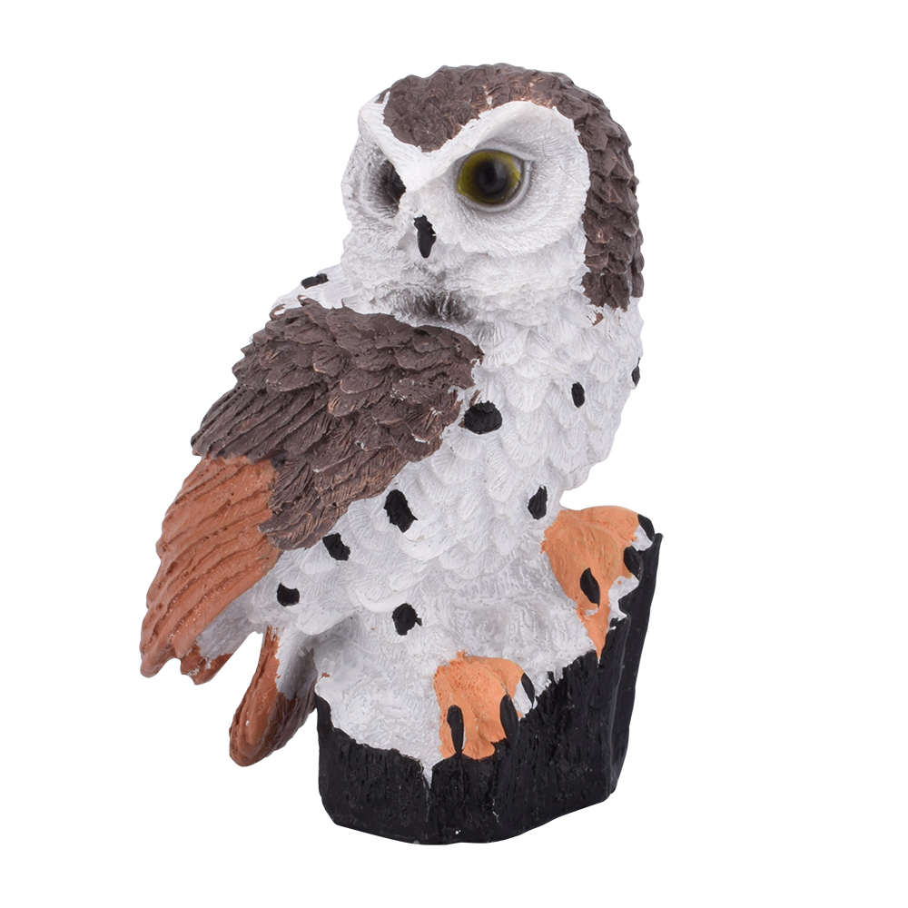 Solar Owl Landscape Light Brown