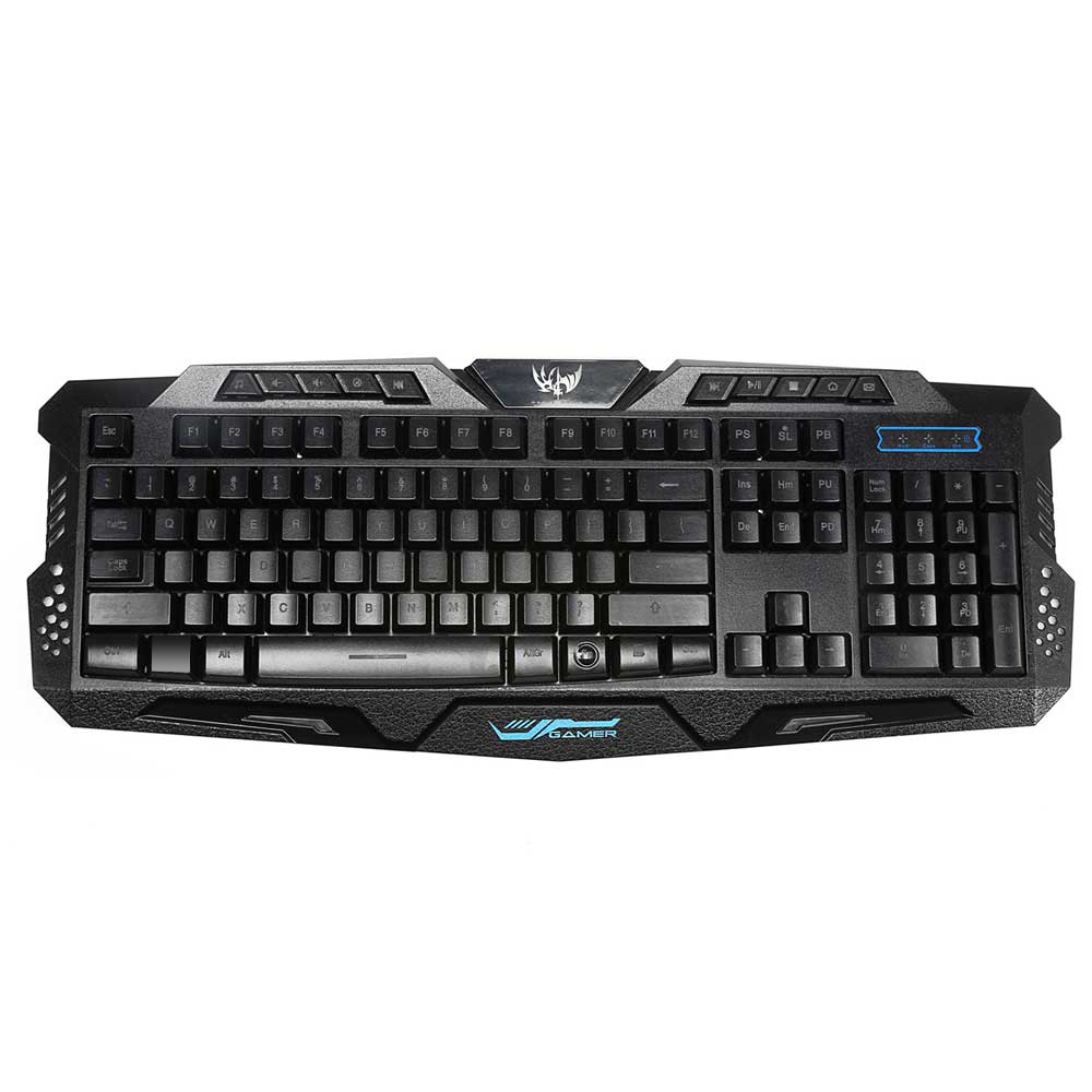 LED Backlit Wired USB Gaming Keyboard Black