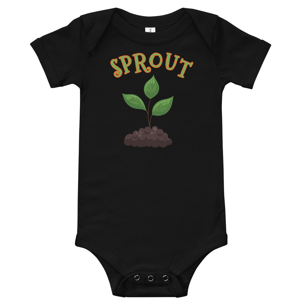 Baby short sleeve bodysuit - Sprout print