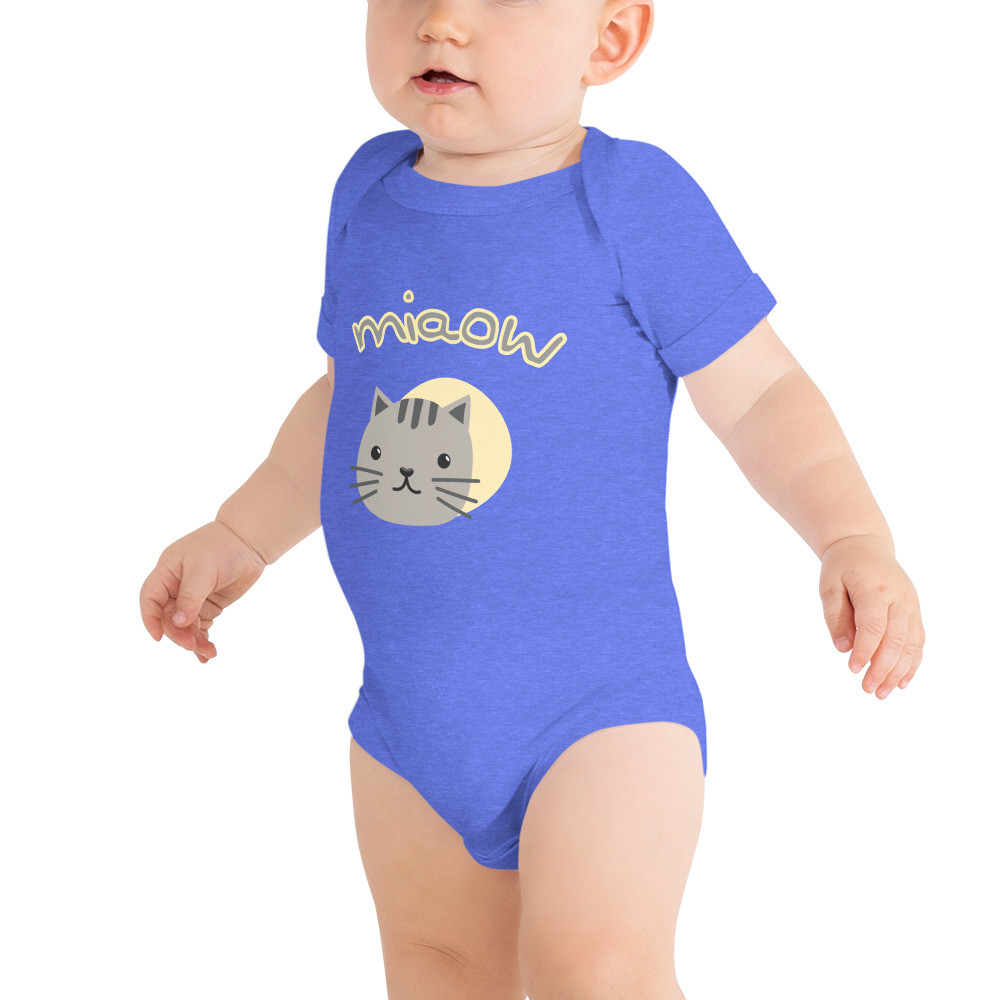 Baby short sleeve bodysuit - Cat print