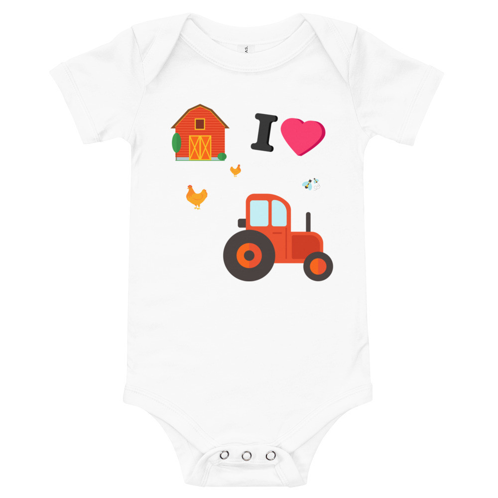 Baby short sleeve bodysuit - Farm print