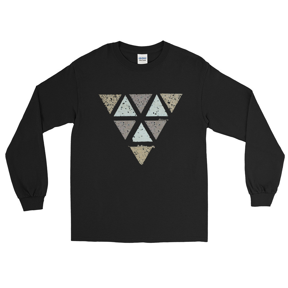 Men’s Long Sleeve Shirt -Colored Triangles print