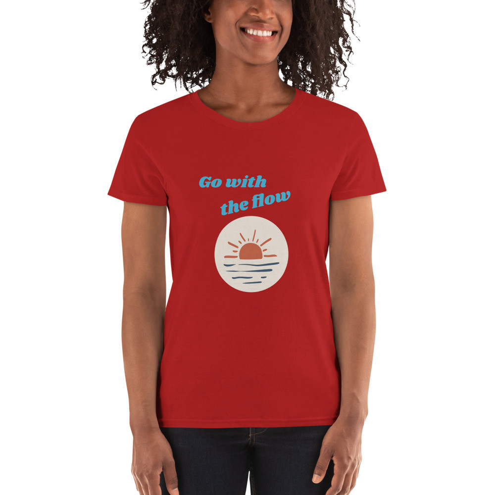 Women's short sleeve t-shirt Go with the flow print