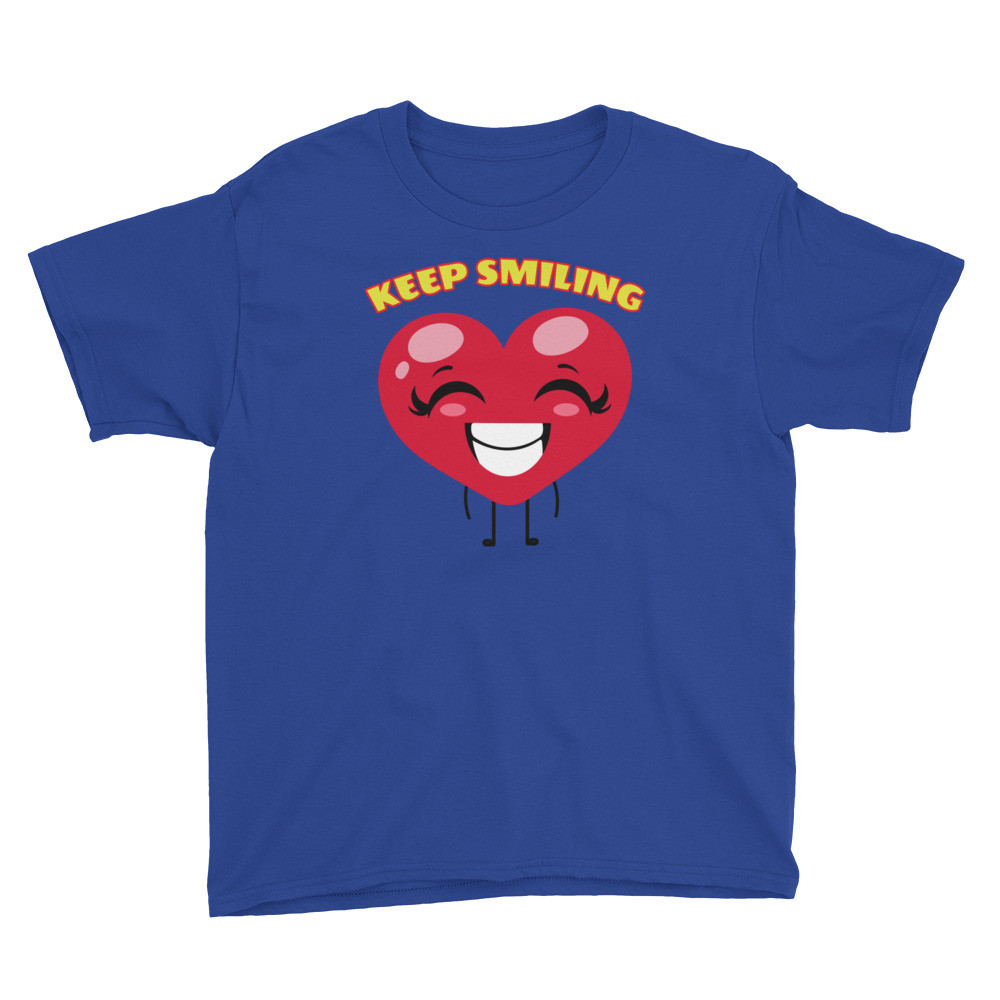 Youth Short Sleeve T-Shirt - Happy Heart Keep Smiling print