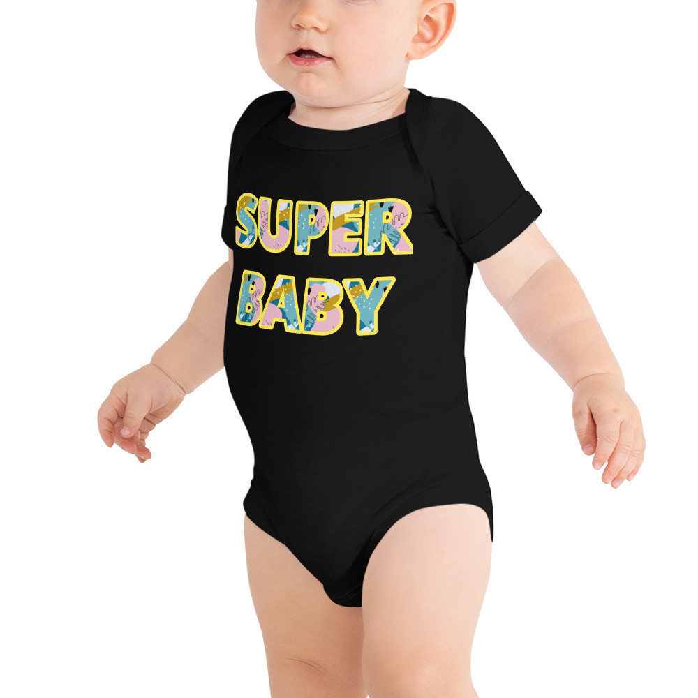Baby short sleeve bodysuit - Superbaby print
