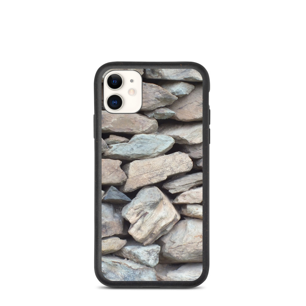 Biodegradable phone case stone motif