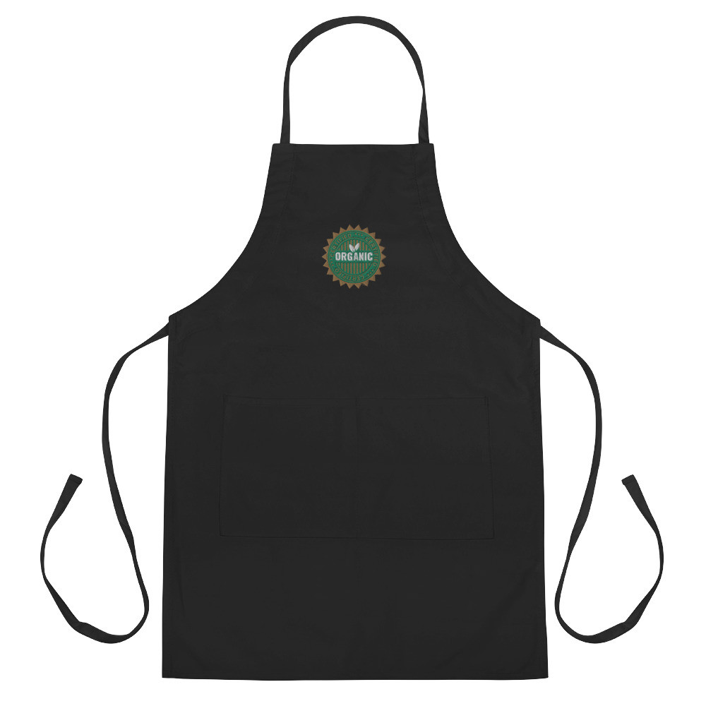 Embroidered Apron with organic symbol