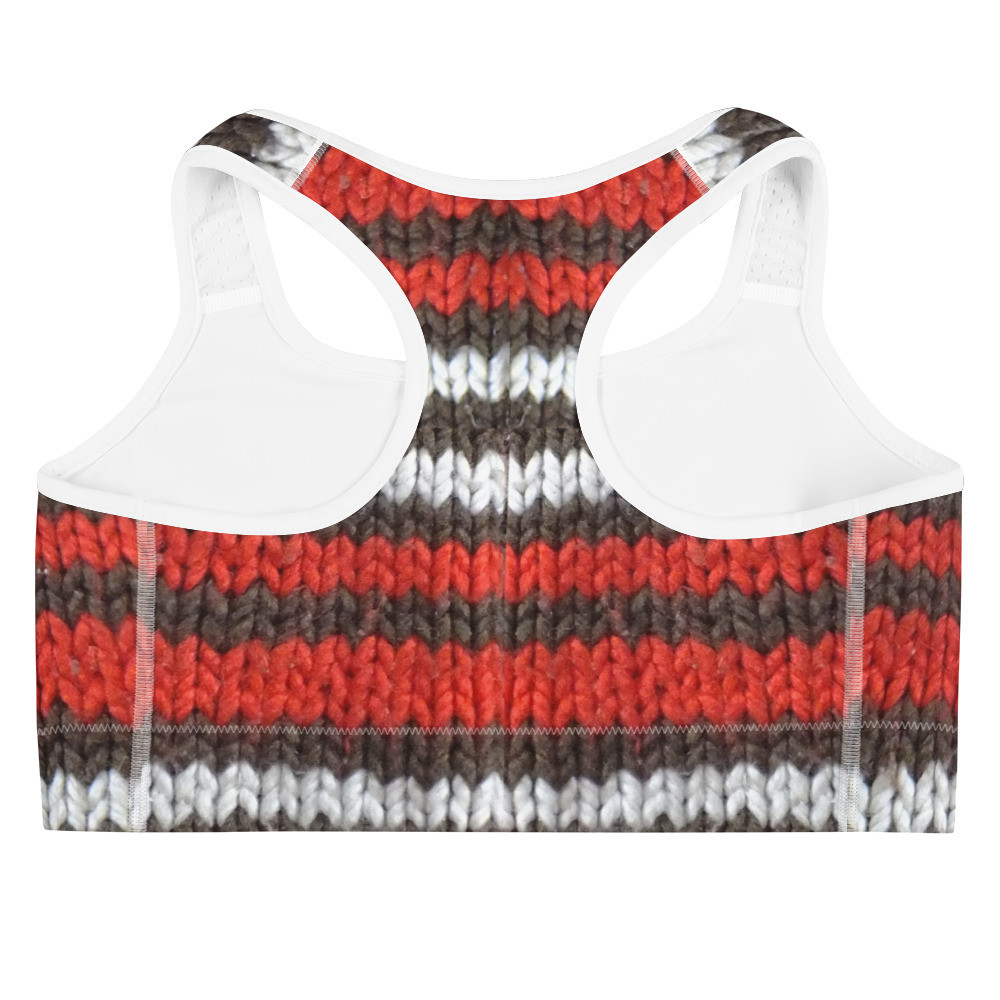 Sports bra Wool effect print white lining