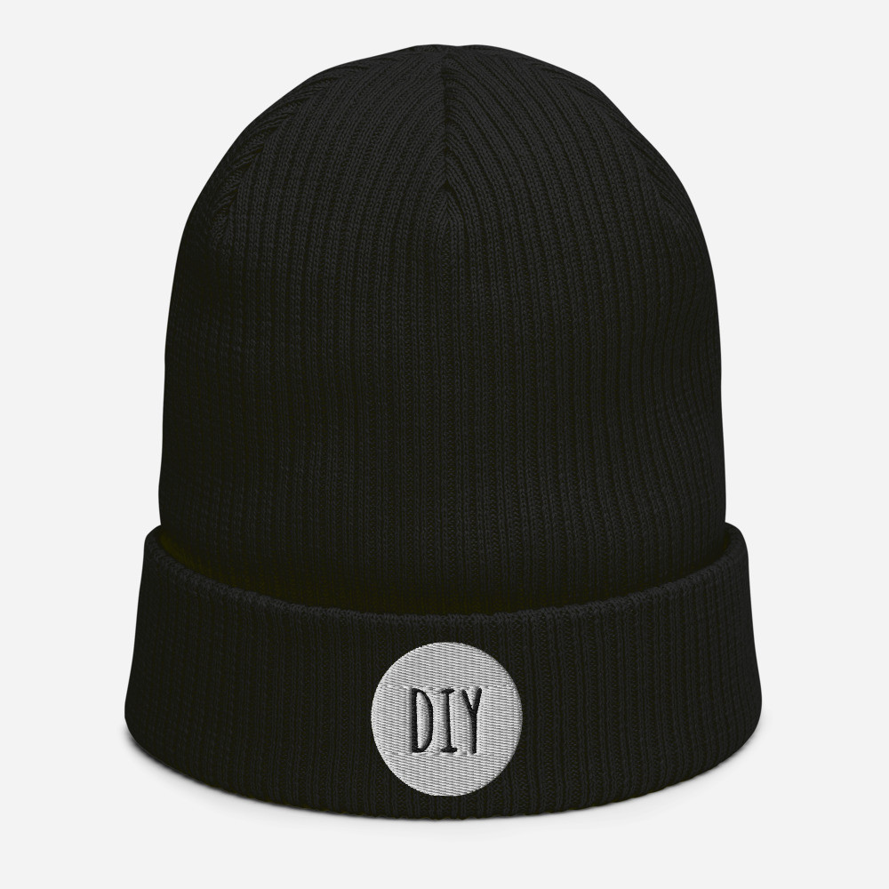 Organic ribbed beanie DIY print