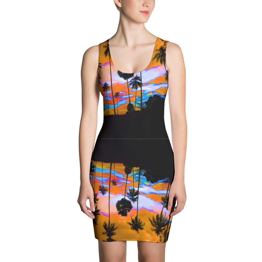 Sublimation Cut & Sew Dress Palm reflections design