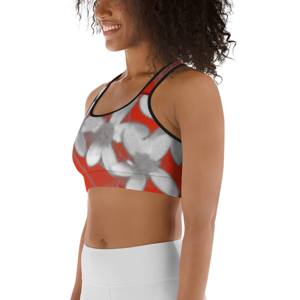 Sports bra flower and see print