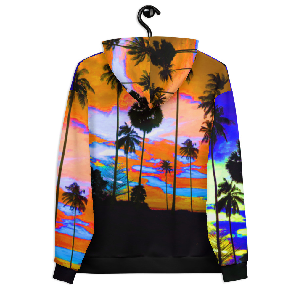 Unisex Hoodie colorful palm tree design