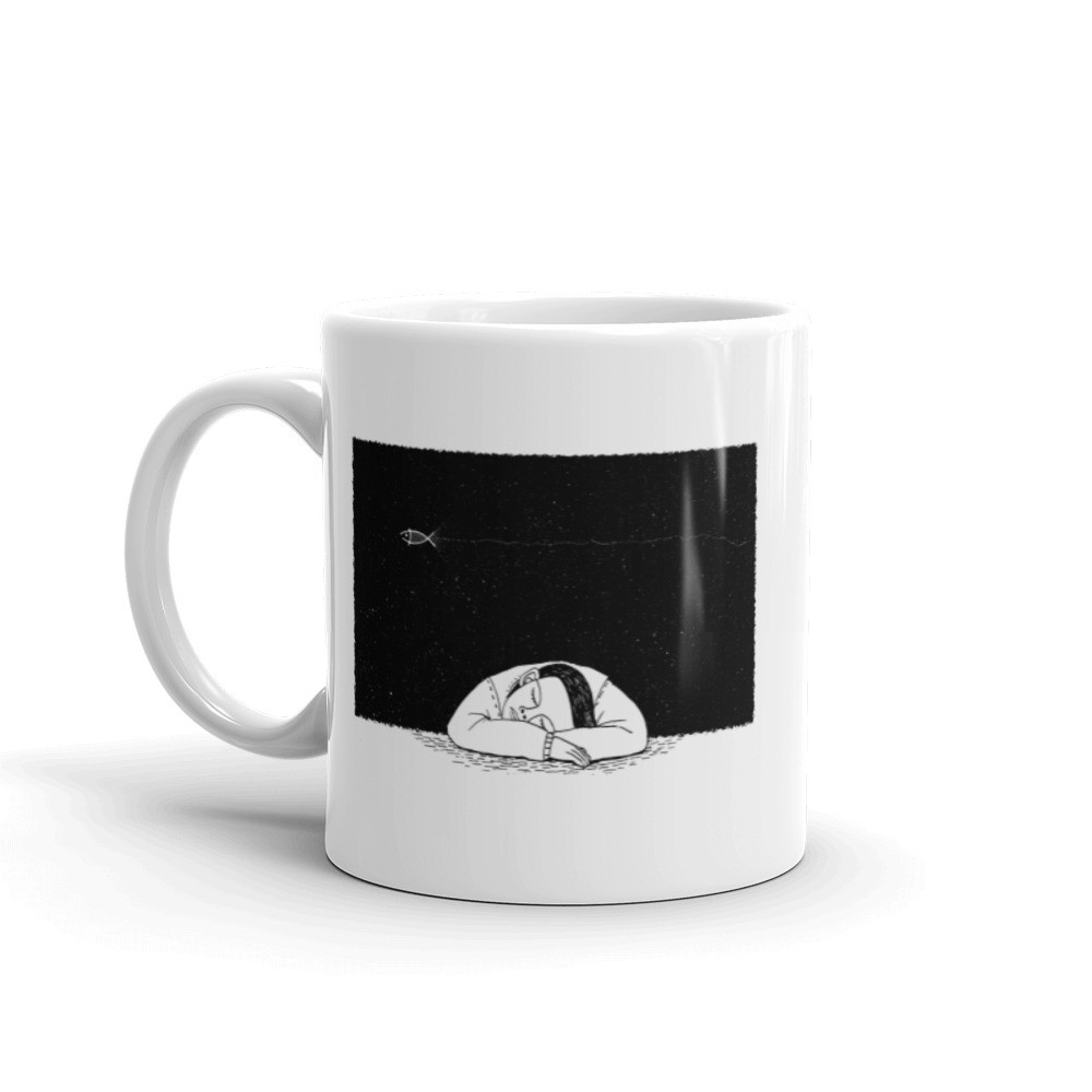 Mug sleeping man print