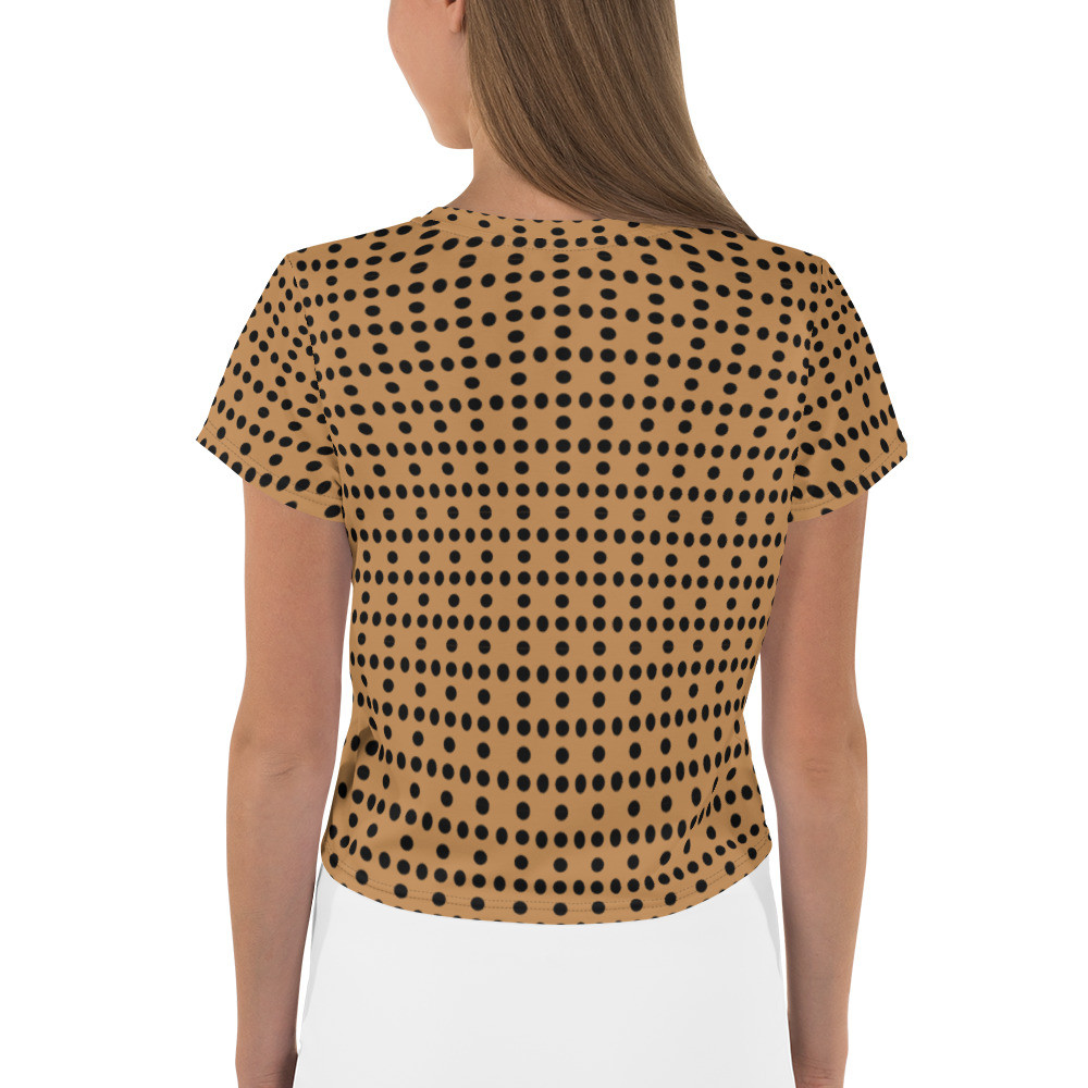 All-Over Print Crop Tee black dots motiv