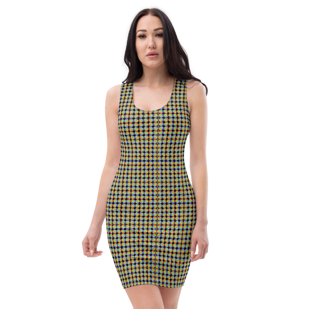 Sublimation Cut & Sew Dress red,green and blue