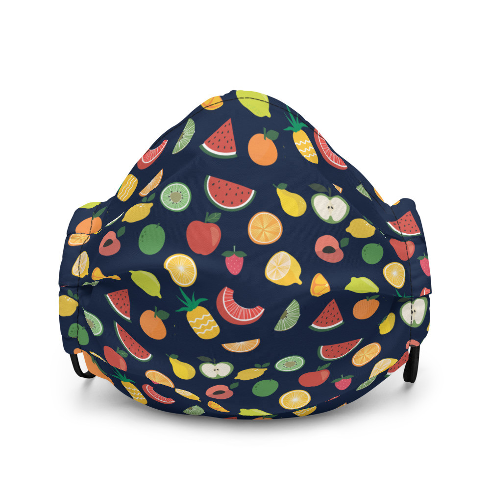 Premium face mask fruity design navy