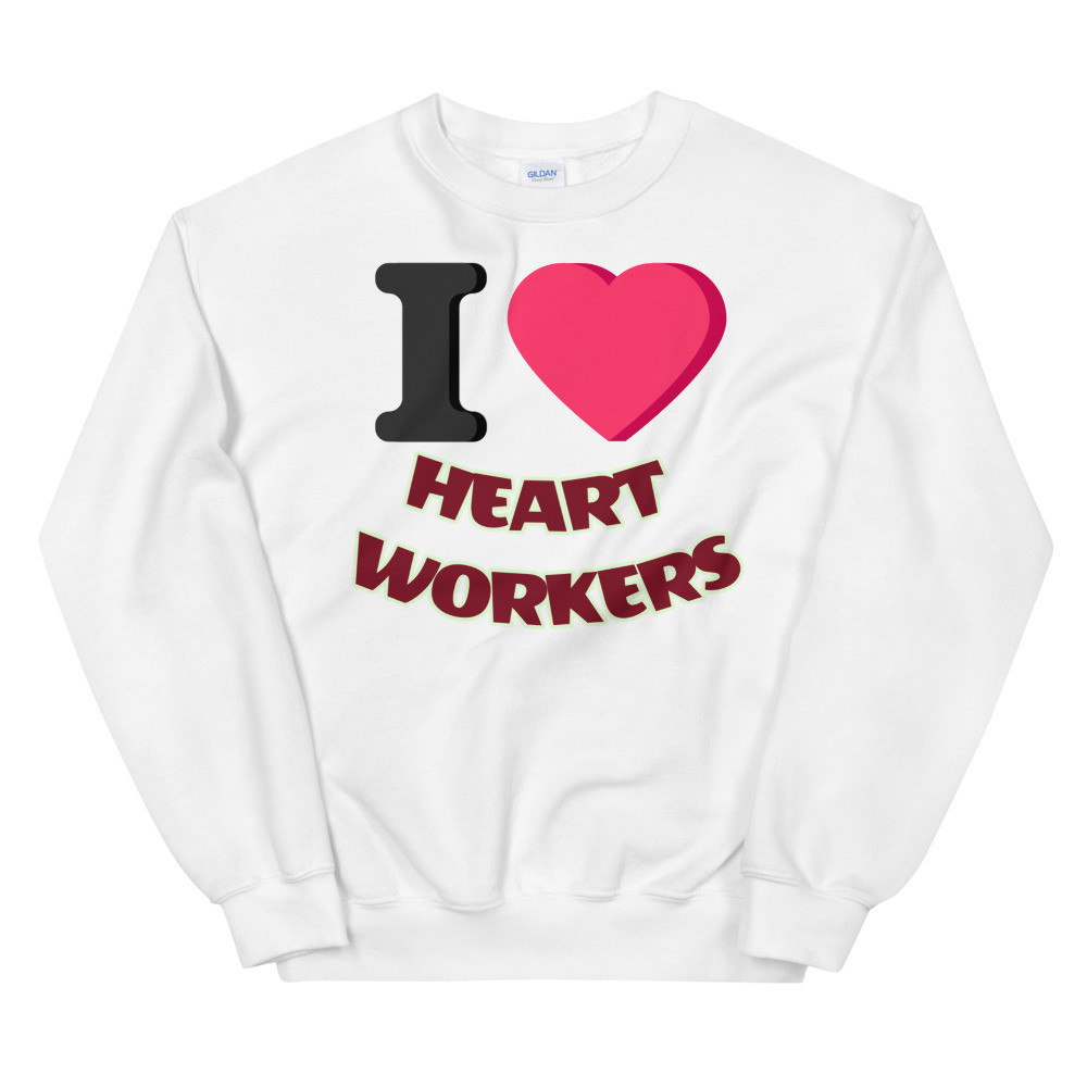 Unisex Sweatshirt i LOVE HEART WORKERS