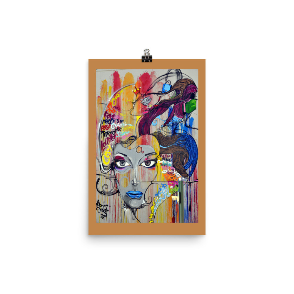Poster clourful painting woman's fsce