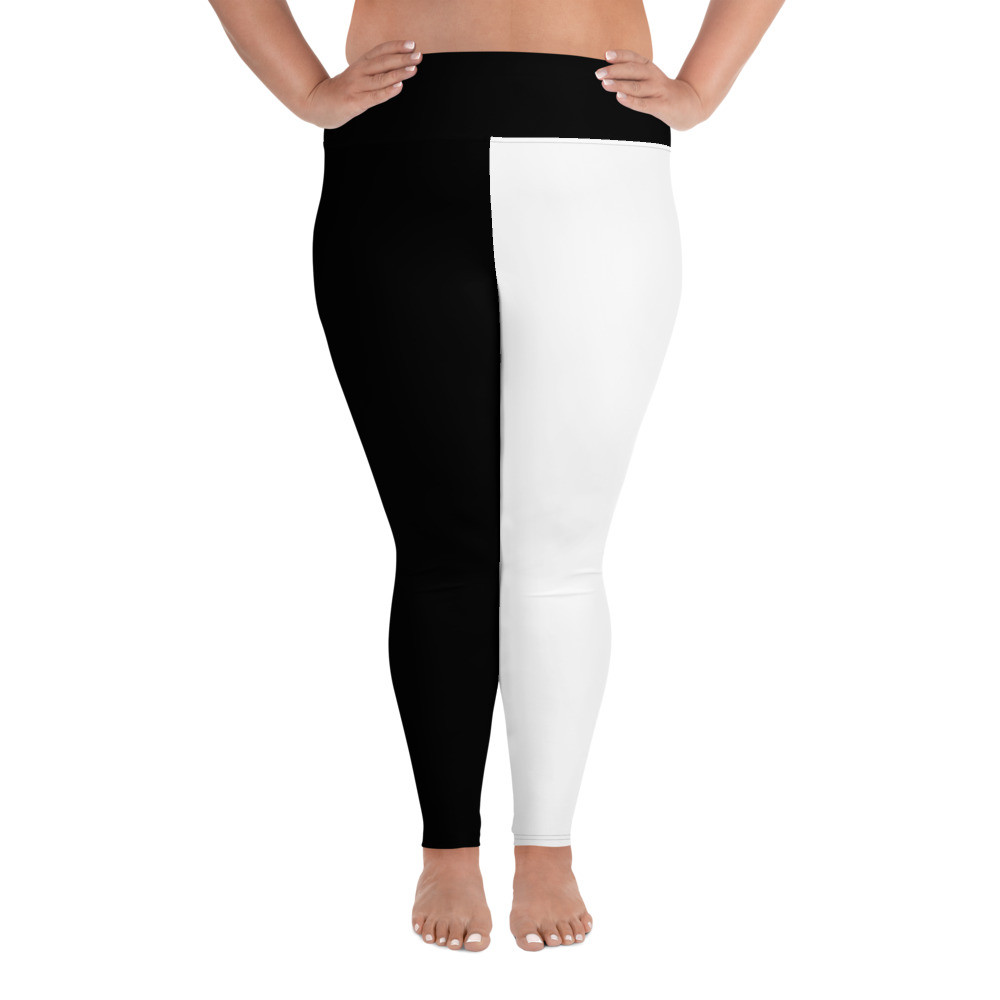 All-Over Print Plus Size Leggings Black&white