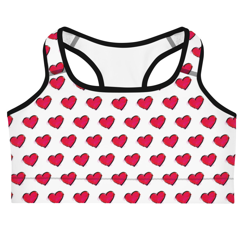 Sports bra hearts