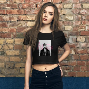 Al Ex portrait Pink logo Women’s Crop Tee