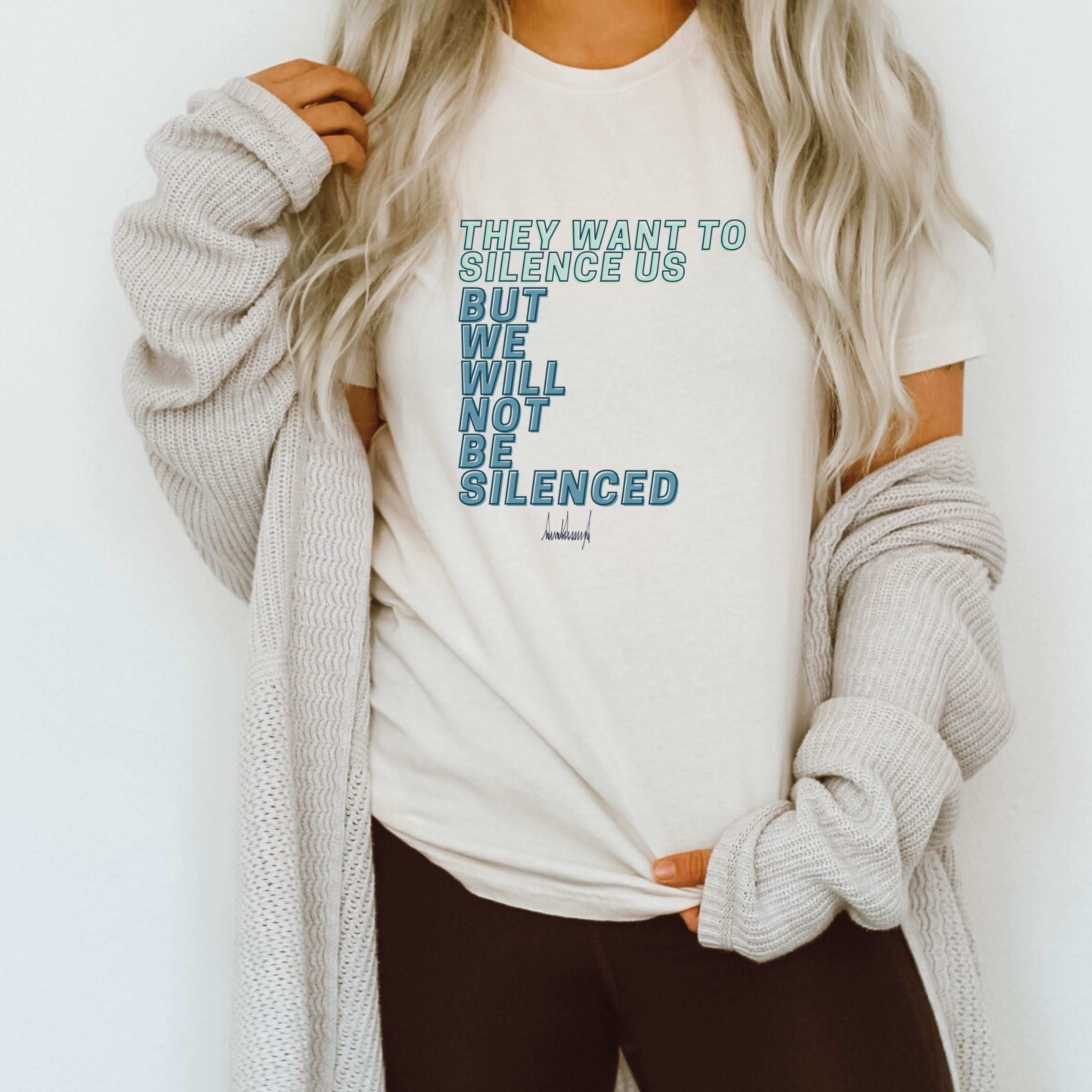 They want to silence us but we will not be silenced T-Shirt Donald Trump Quote 
