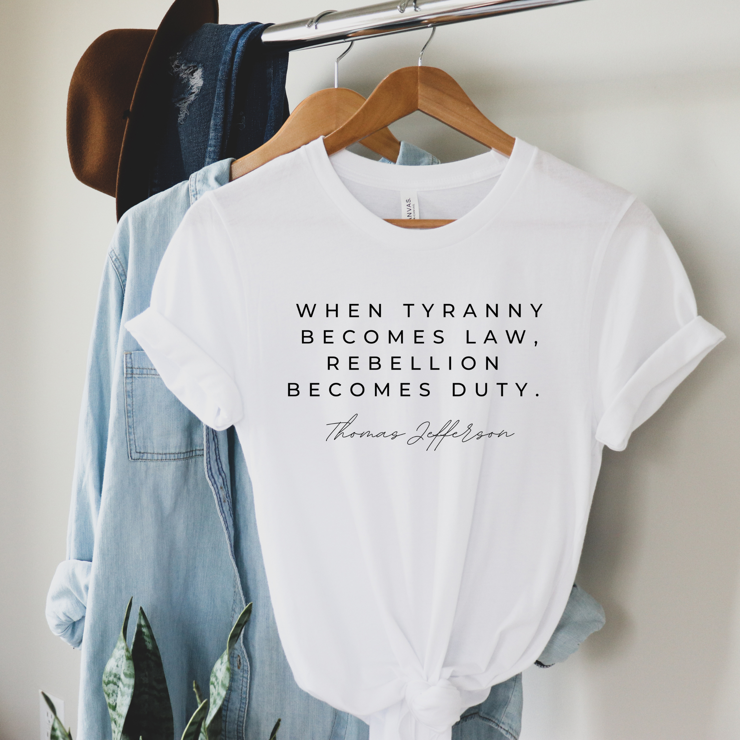 When Tyranny becomes law, Rebellion becomes Duty T Shirt (Light Colors)