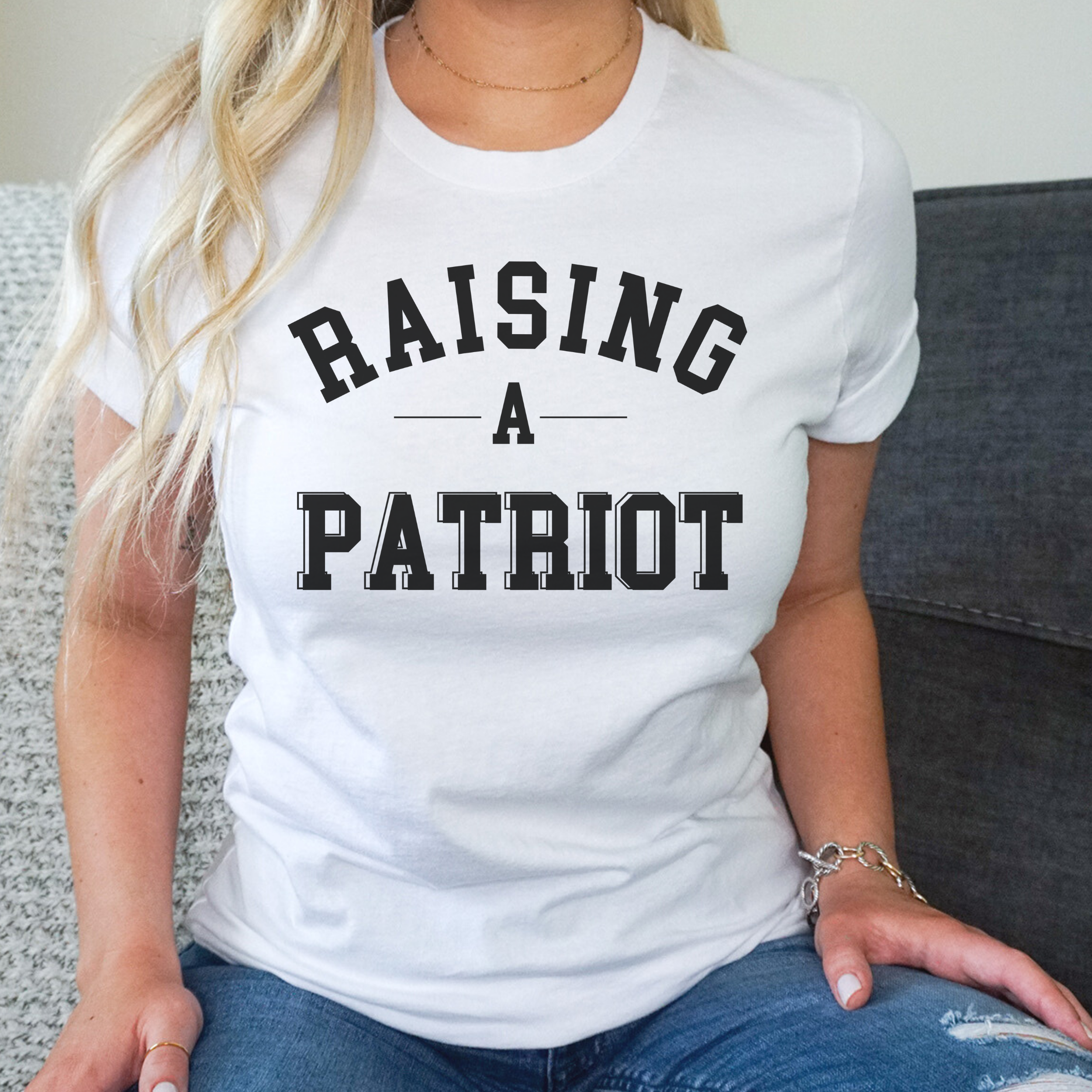 Raising A Patriot Short-Sleeve Unisex T-Shirt Black Text