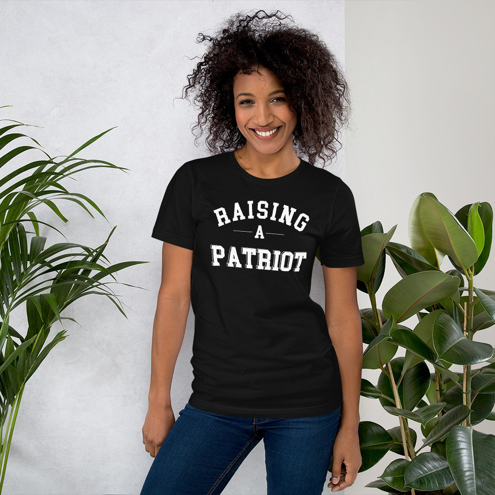 Raising A Patriot Short-Sleeve Unisex T-Shirt White Text