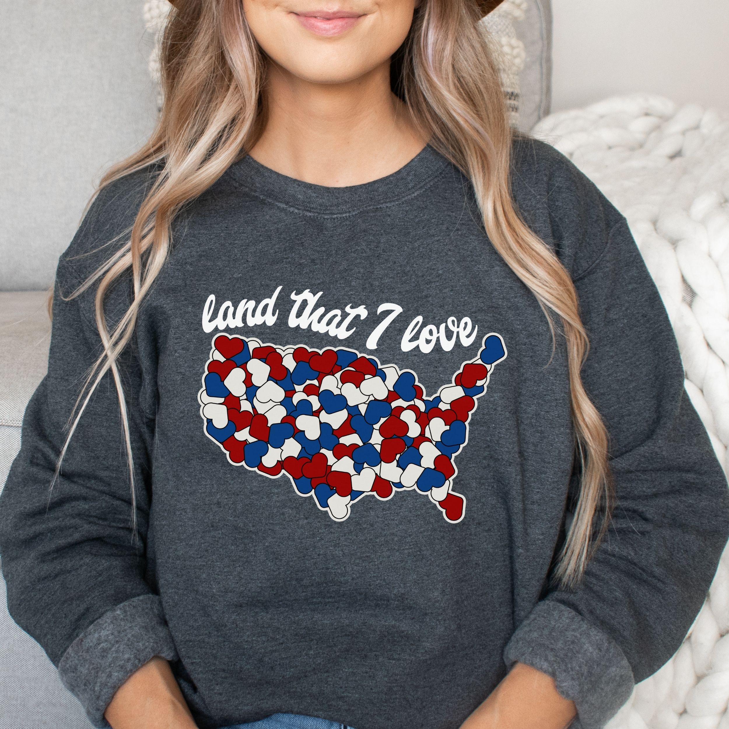 Land that I love American Hearts Sweatshirt