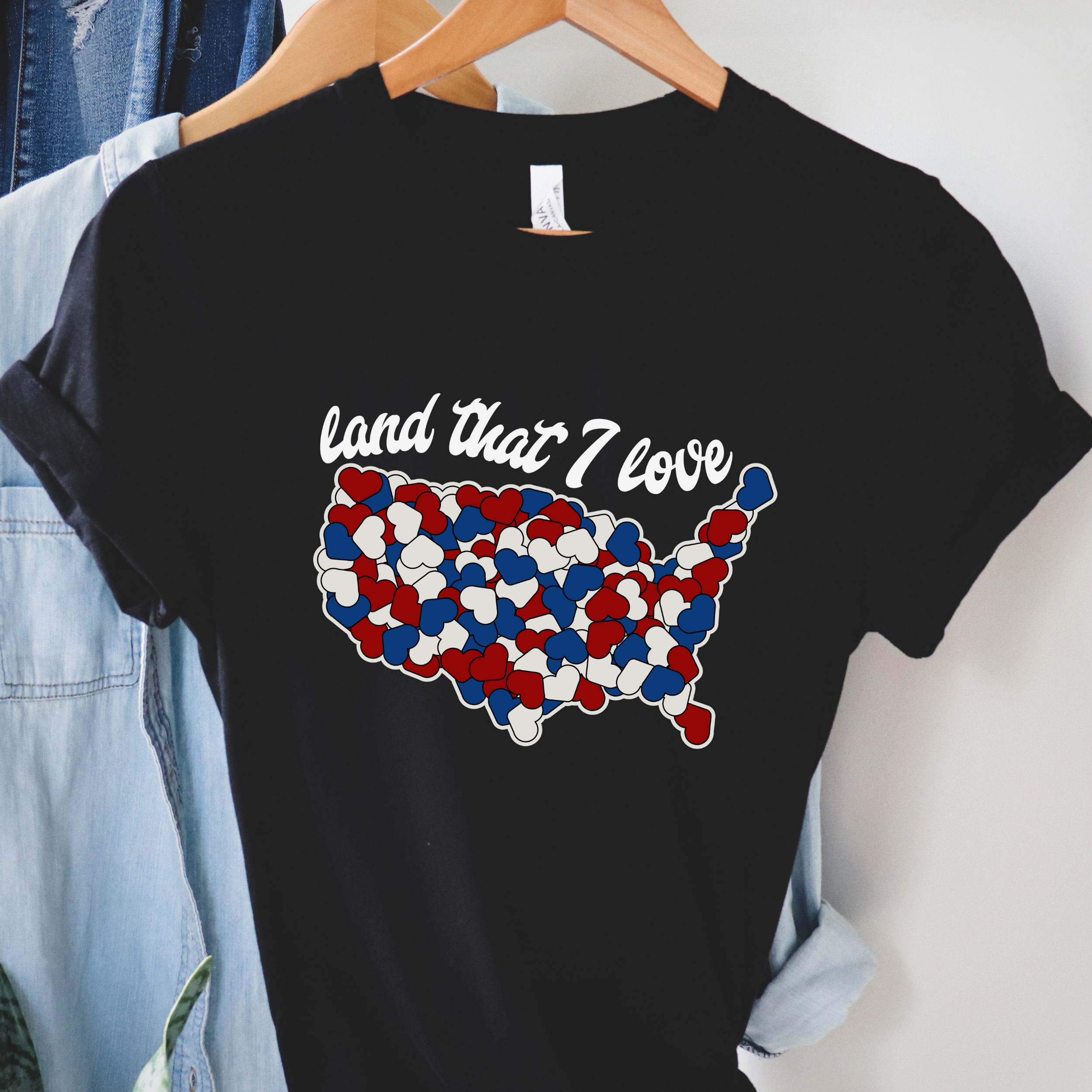 Land that I love America Hearts Short-Sleeve Unisex T-Shirt