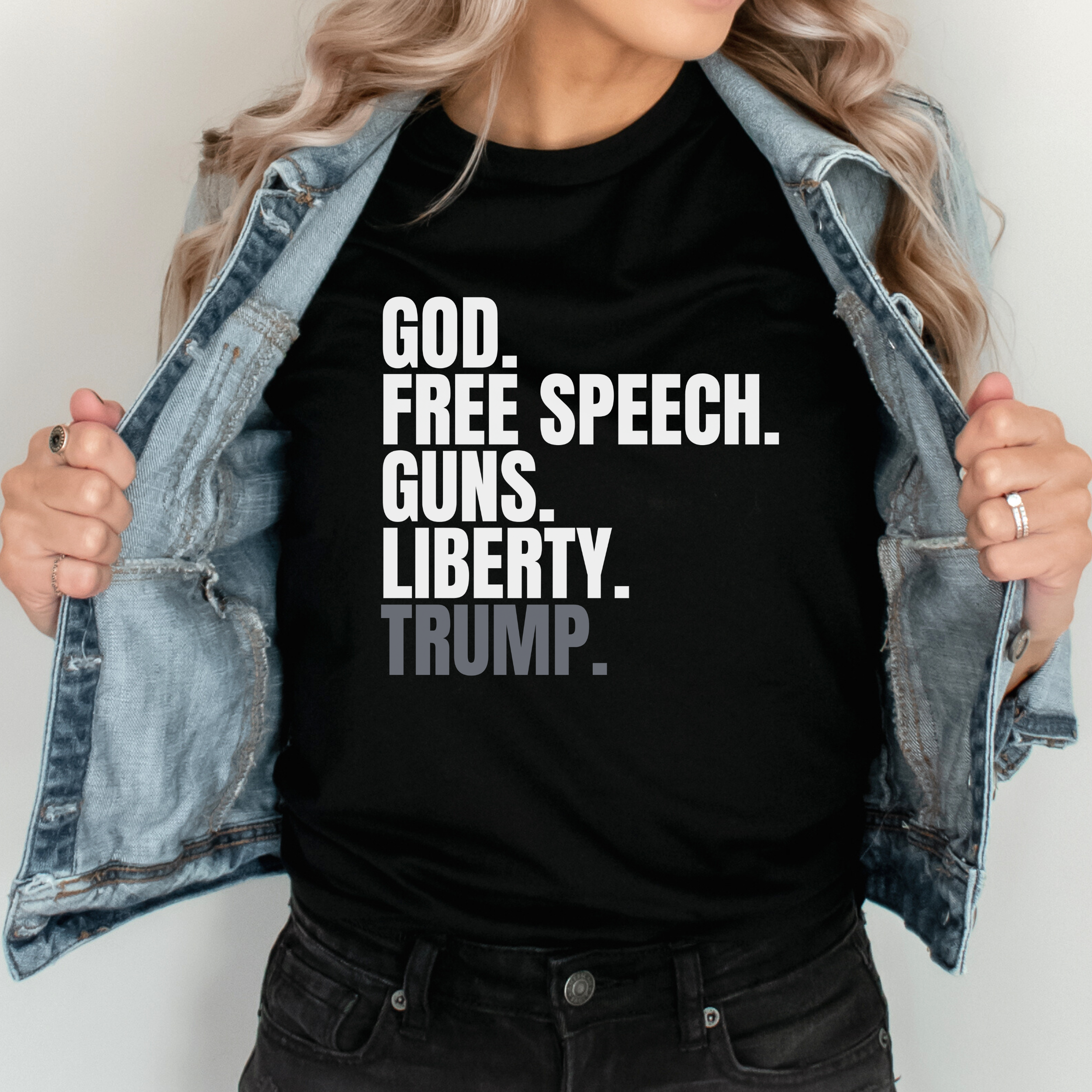 God, Free Speech, Guns, Liberty, Trump Short-Sleeve Unisex T-Shirt
