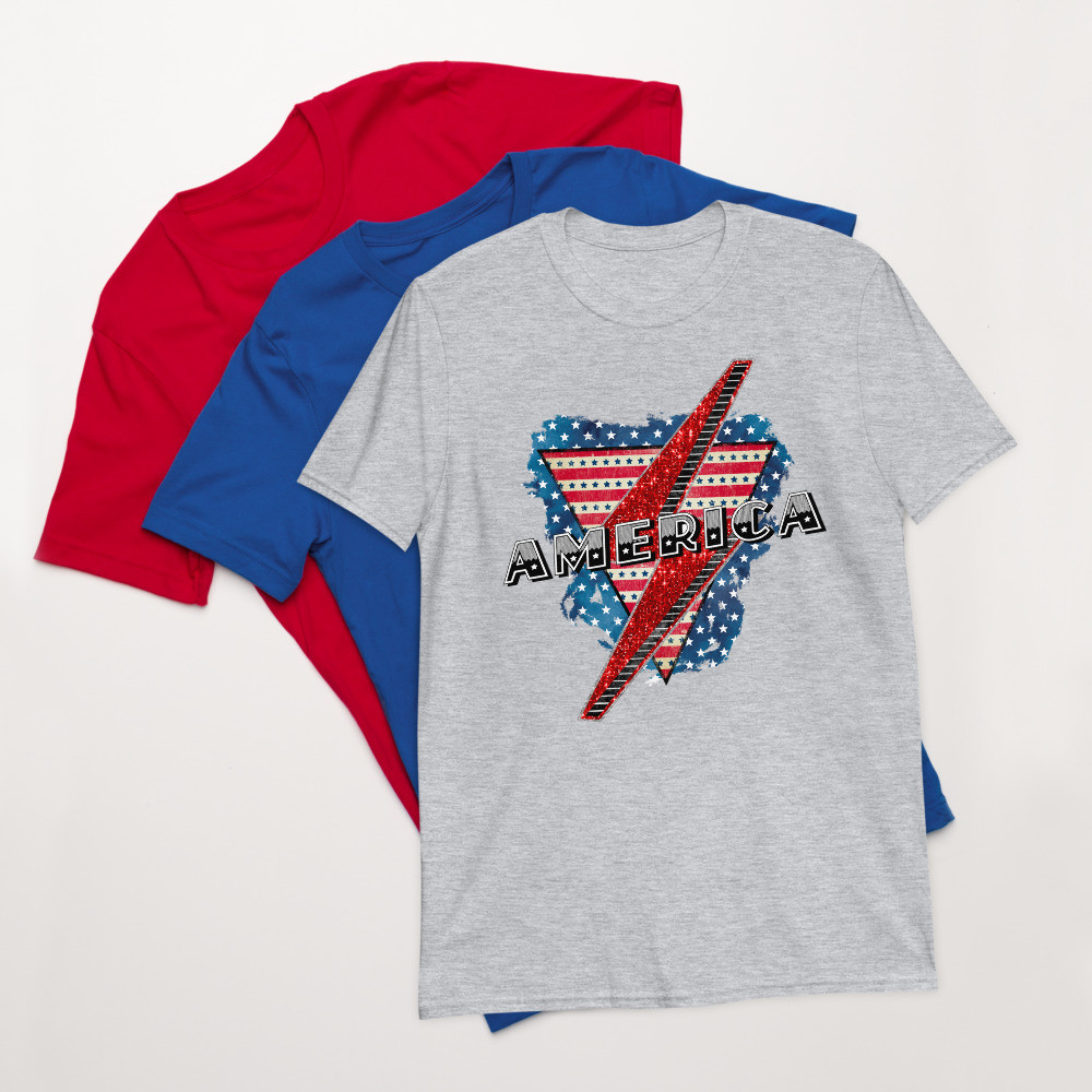 America Lightning Short-Sleeve Unisex T-Shirt