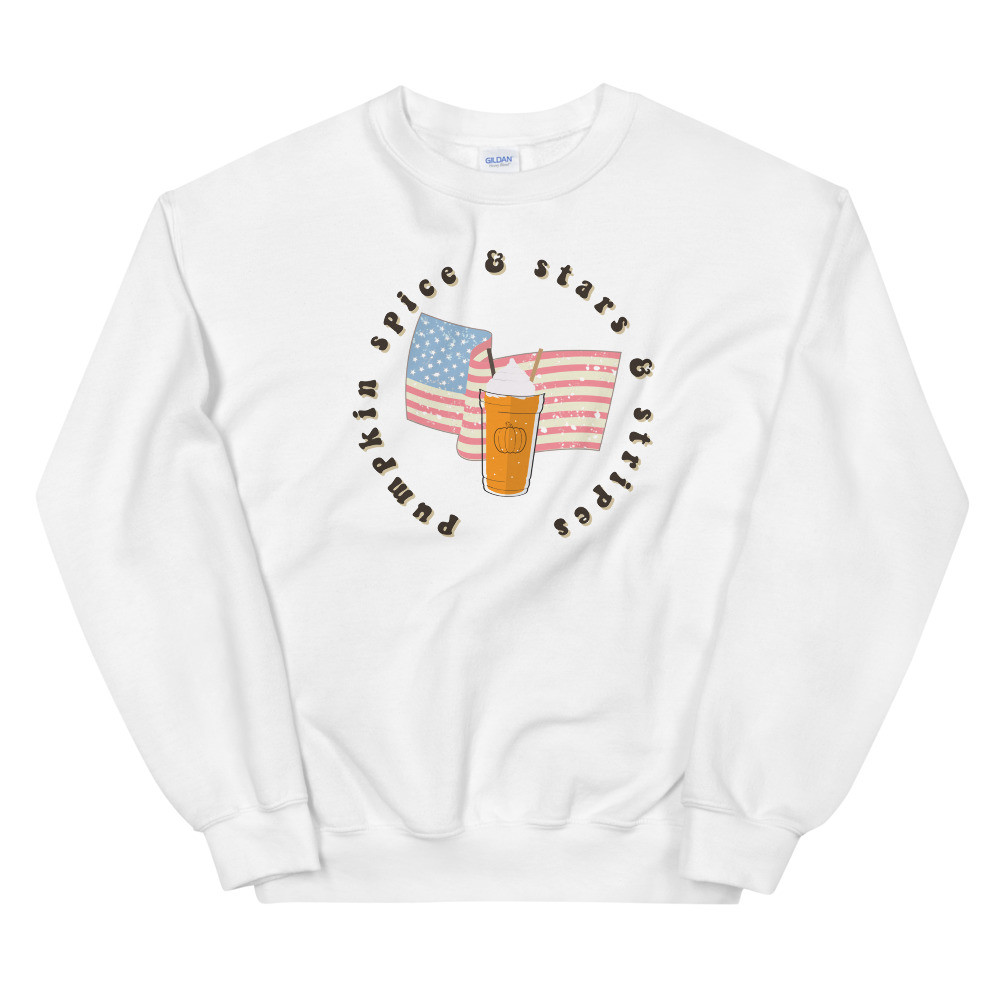 Pumpkin Spice and Stars and Stripes Unisex Sweatshirt