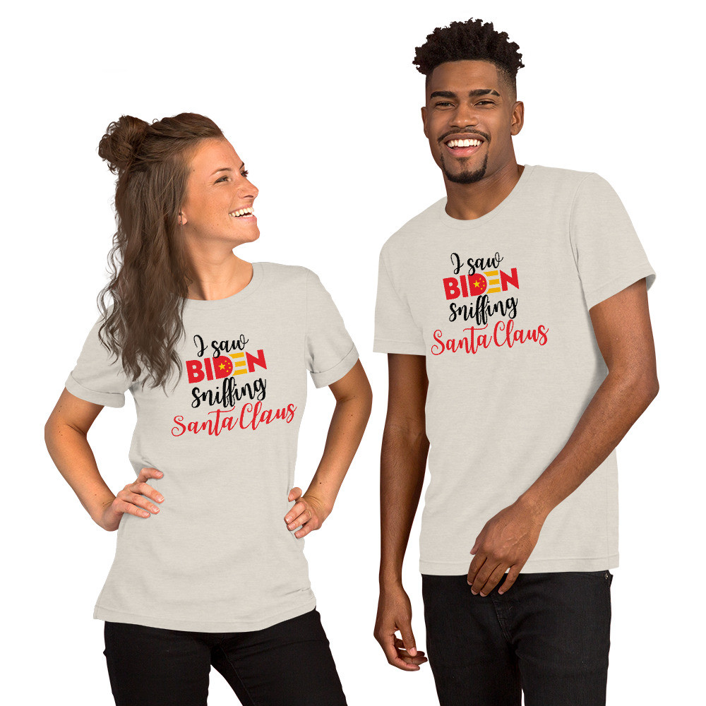 I saw Biden sniffing Santa Claus Short-Sleeve Unisex T-Shirt