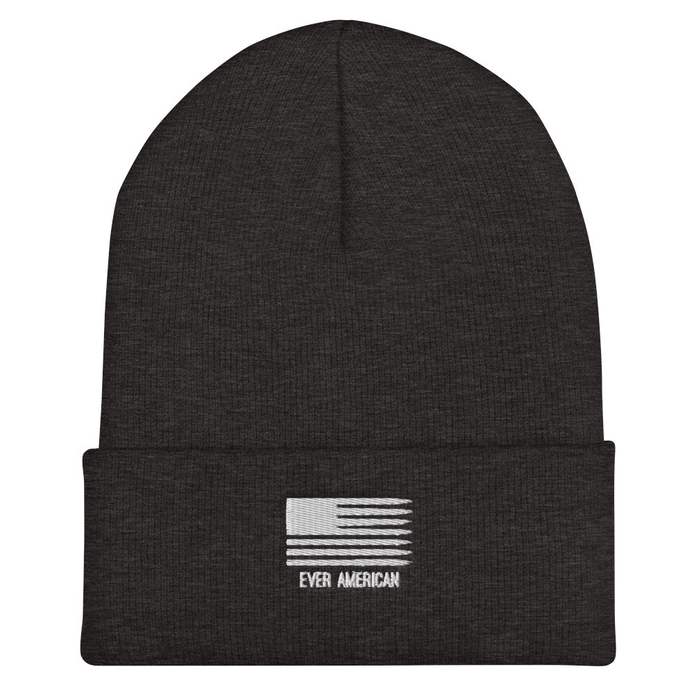 Ever American Embroidered USA Flag Cuffed Beanie