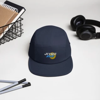Three Stripe Jitsu Logo Five Panel Cap