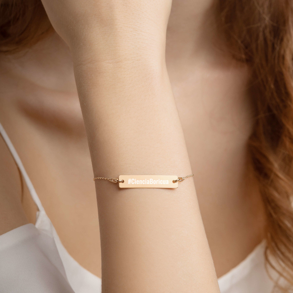 Ciencia Boricua Engraved Bar Chain Bracelet