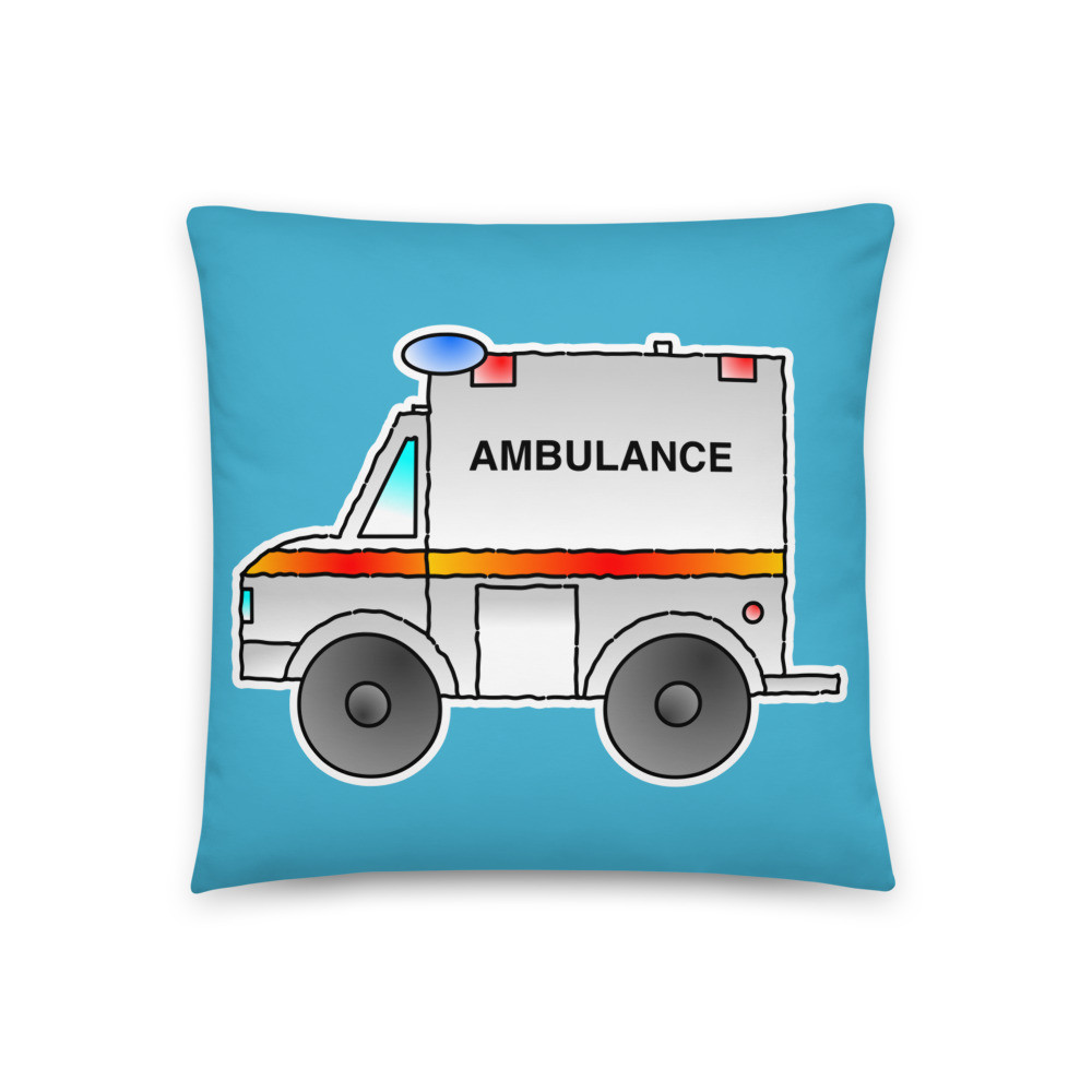 Ambulance Car Toy Cartoon Vehicle Pillow Cushion
