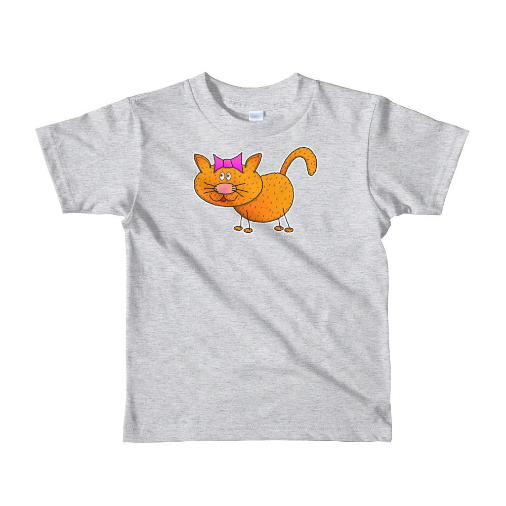 Kids Cat Hand Drawn cartoon Cute Short Sleeve T-Shirt