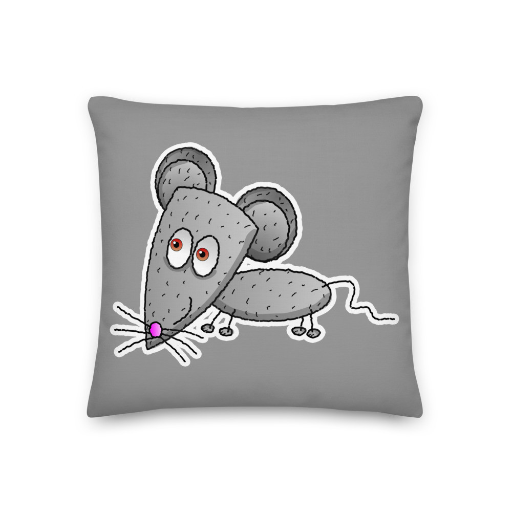 Mouse Pillow Mouse Cushion Hand Drawn Cute Best Pillow Funny Cartoon Mouse