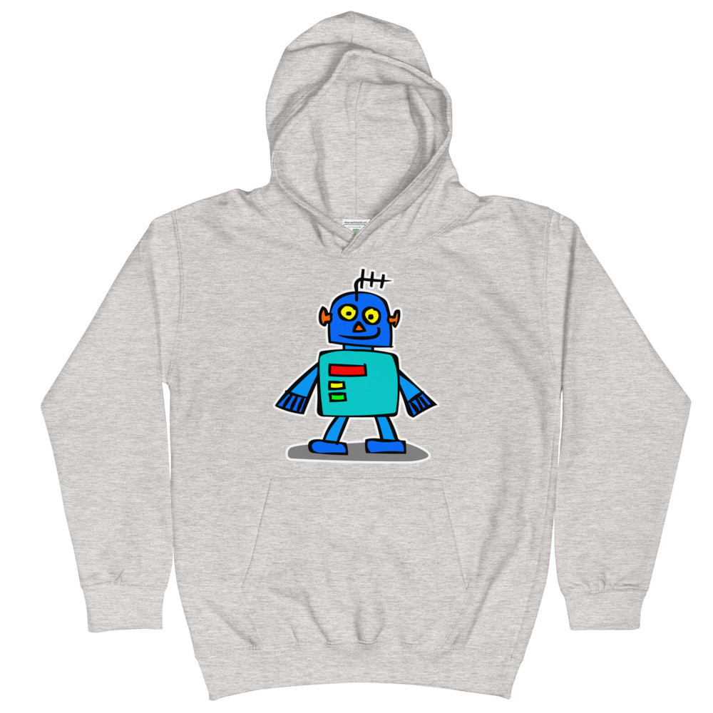 Kids Robot Alien Cartoon Hoodie Sweat Shirt Hand Drawn