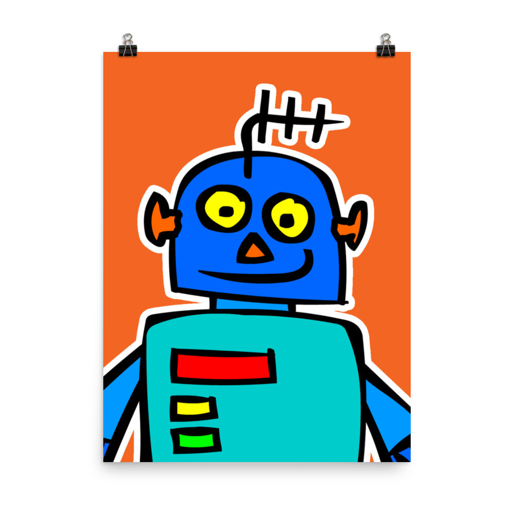 Robot Poster Kids bedroom Studio Office Android Alien Japanese