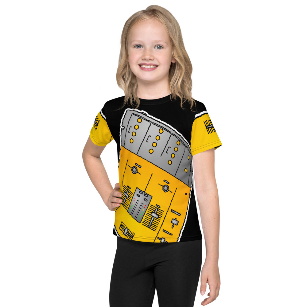 Kids DJ Mixer Hand Drawn Hip Hop Cartoon All-Over Kids T-Shirt