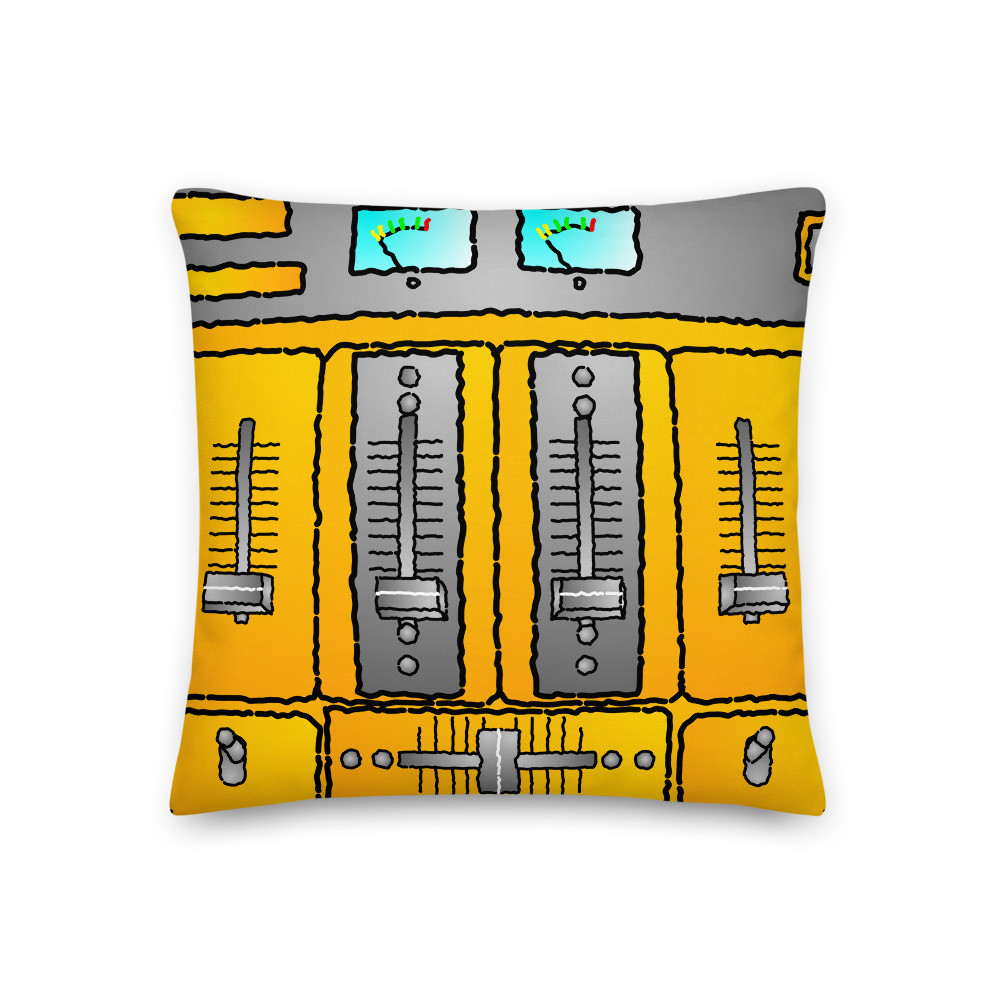 DJ Mixer Pillow DJ Gift Cushion Scratch Hip Hop EDM Rave Premium Pillow