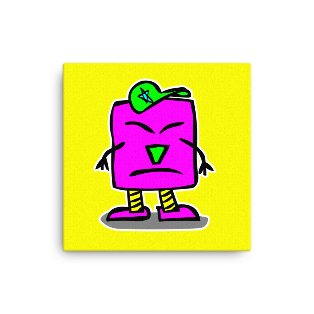 Square Pink Cute Alien Monster Green Cap Modern Classroom Office Studio Home