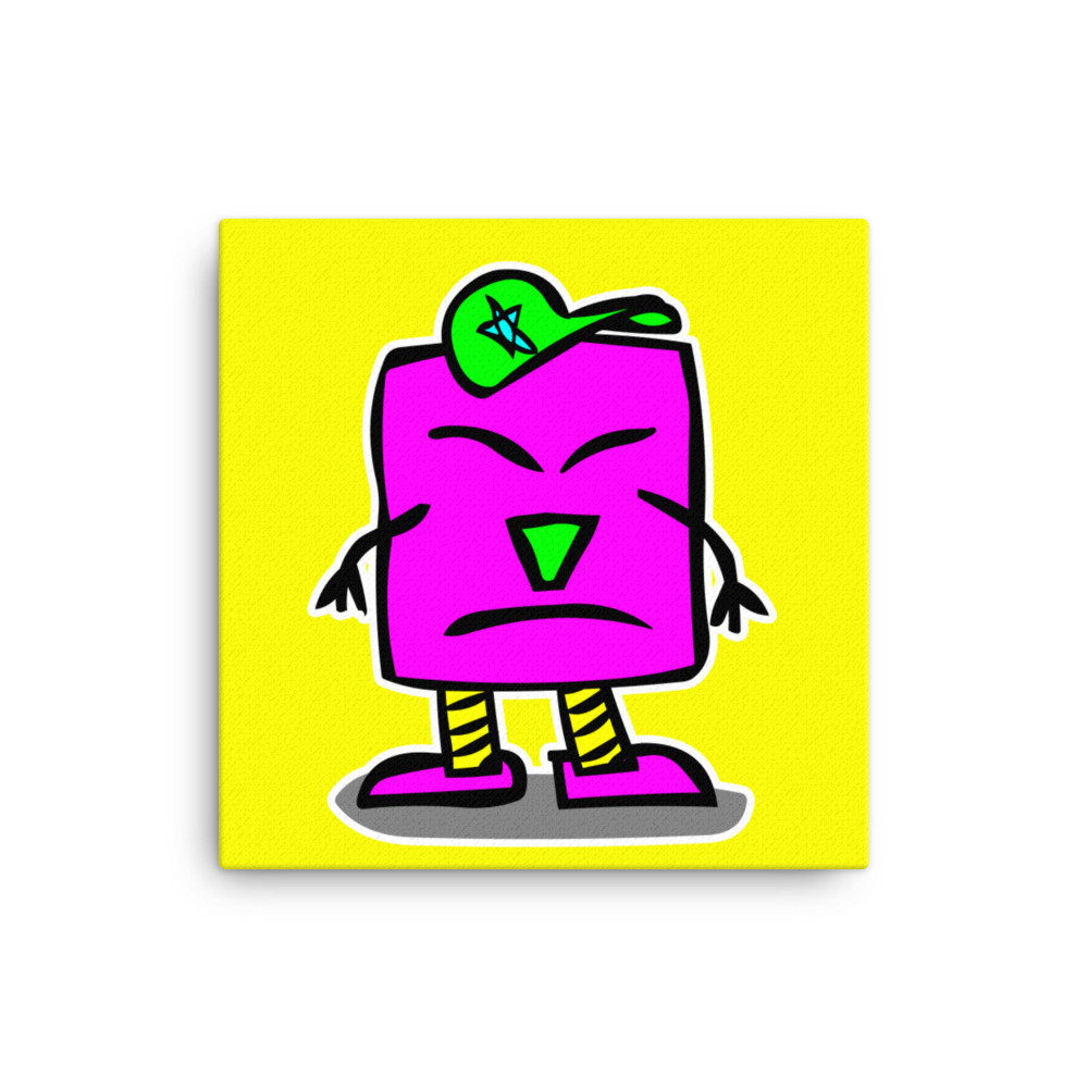 Square Pink Cute Alien Monster Green Cap Modern Classroom Office Studio Home