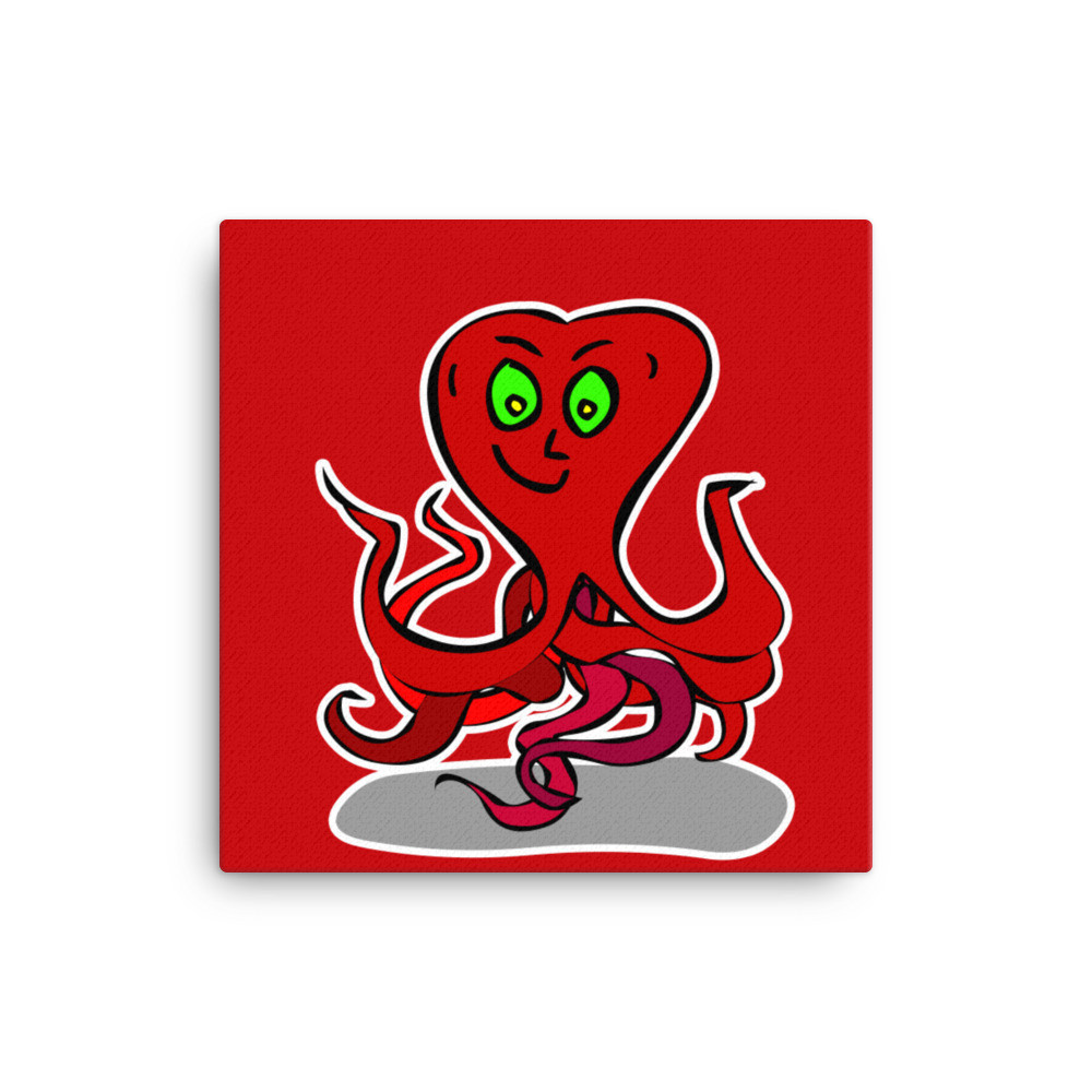 Octoplasmo Alien Monster Robot Sci-Fi Japanese Fun Cartoon 8-Legged Canvas Print