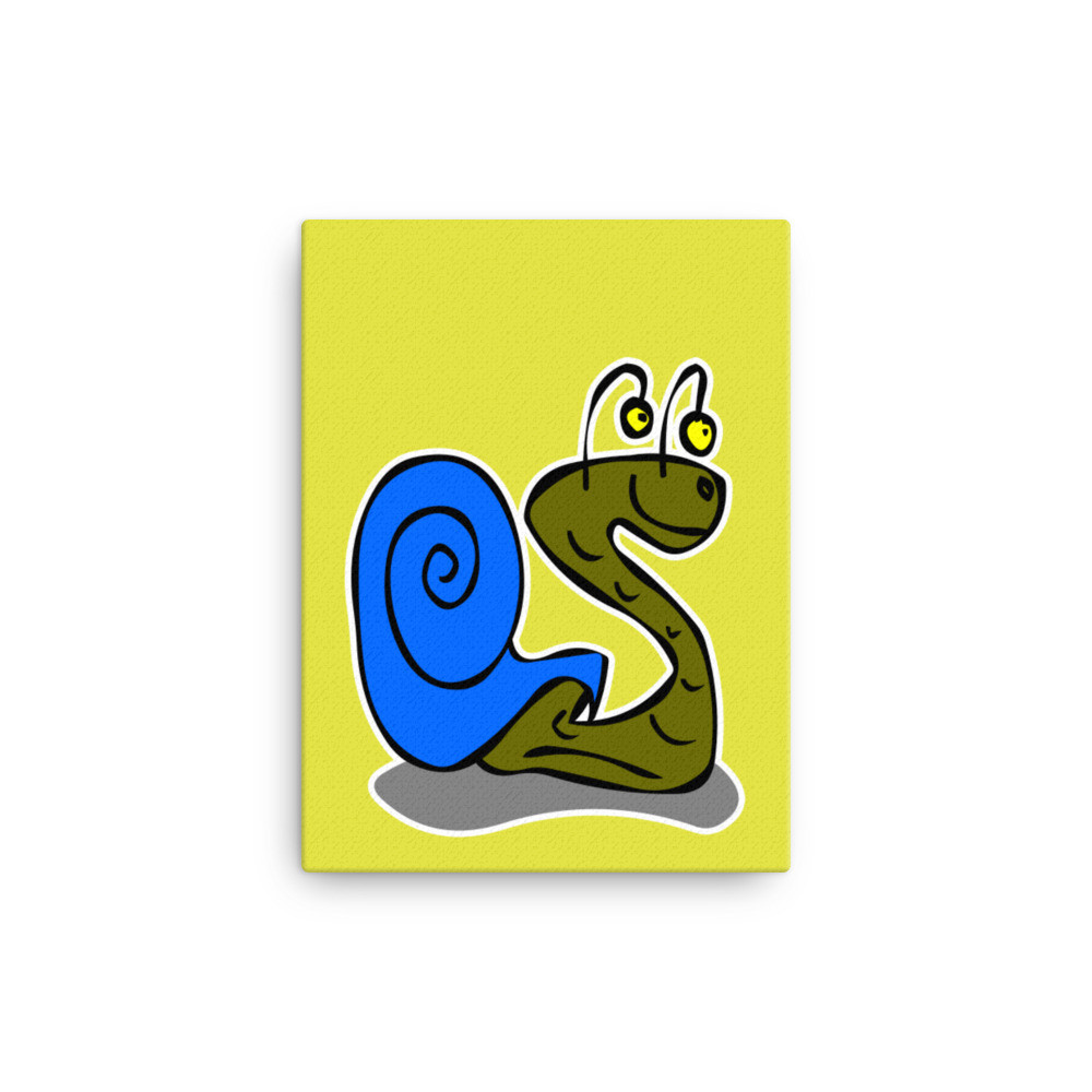 Snailboy Blue Olive Creature Monster Alien Canvas Print Bedroom Office Canvas Print